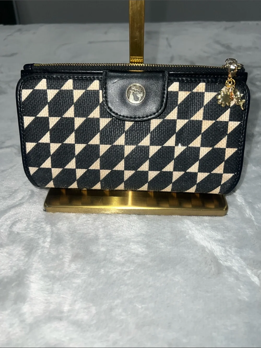 Spartina 449 Black & Cream Geometric Zip Pouch